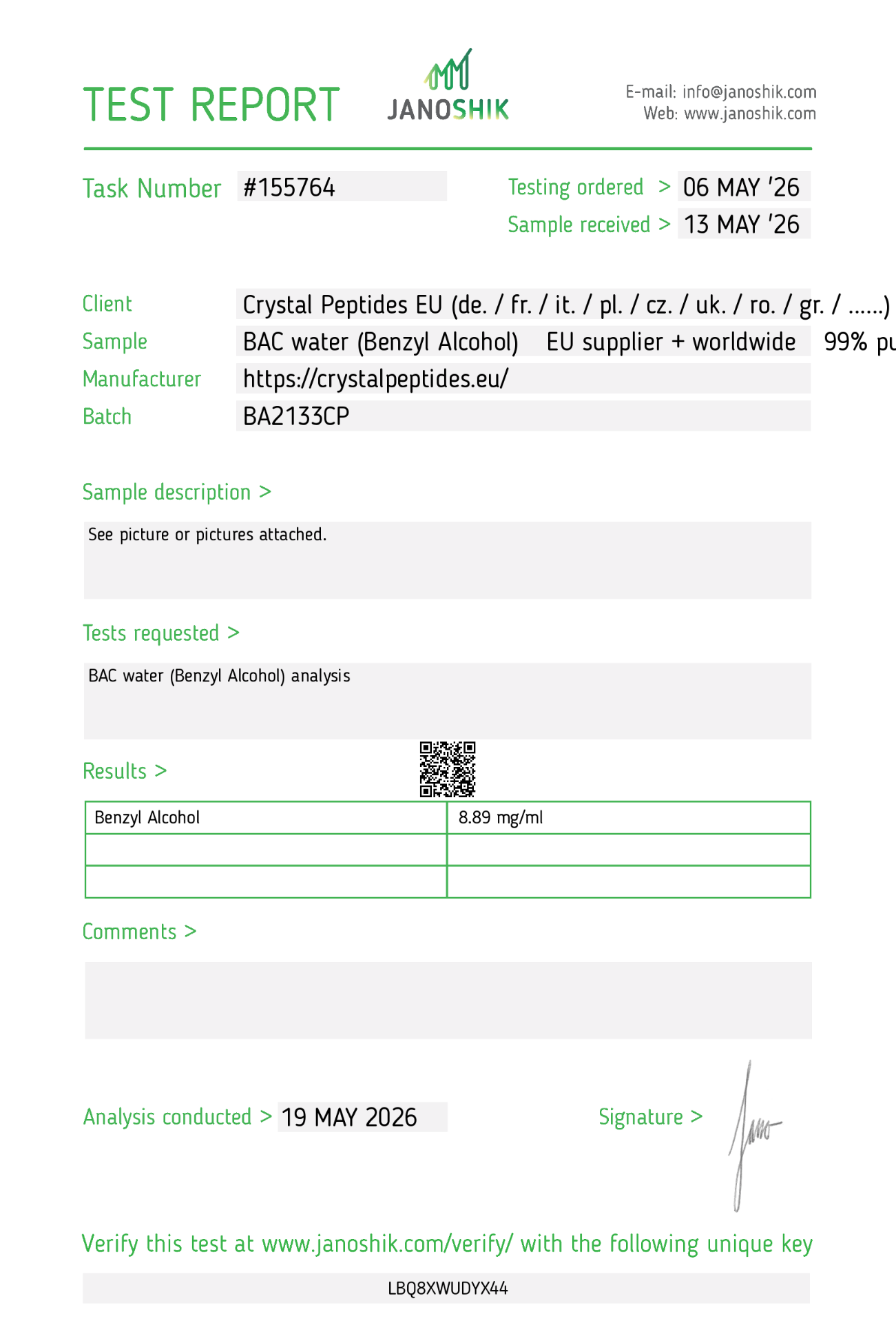 BAC Water Lab Test Lab Test