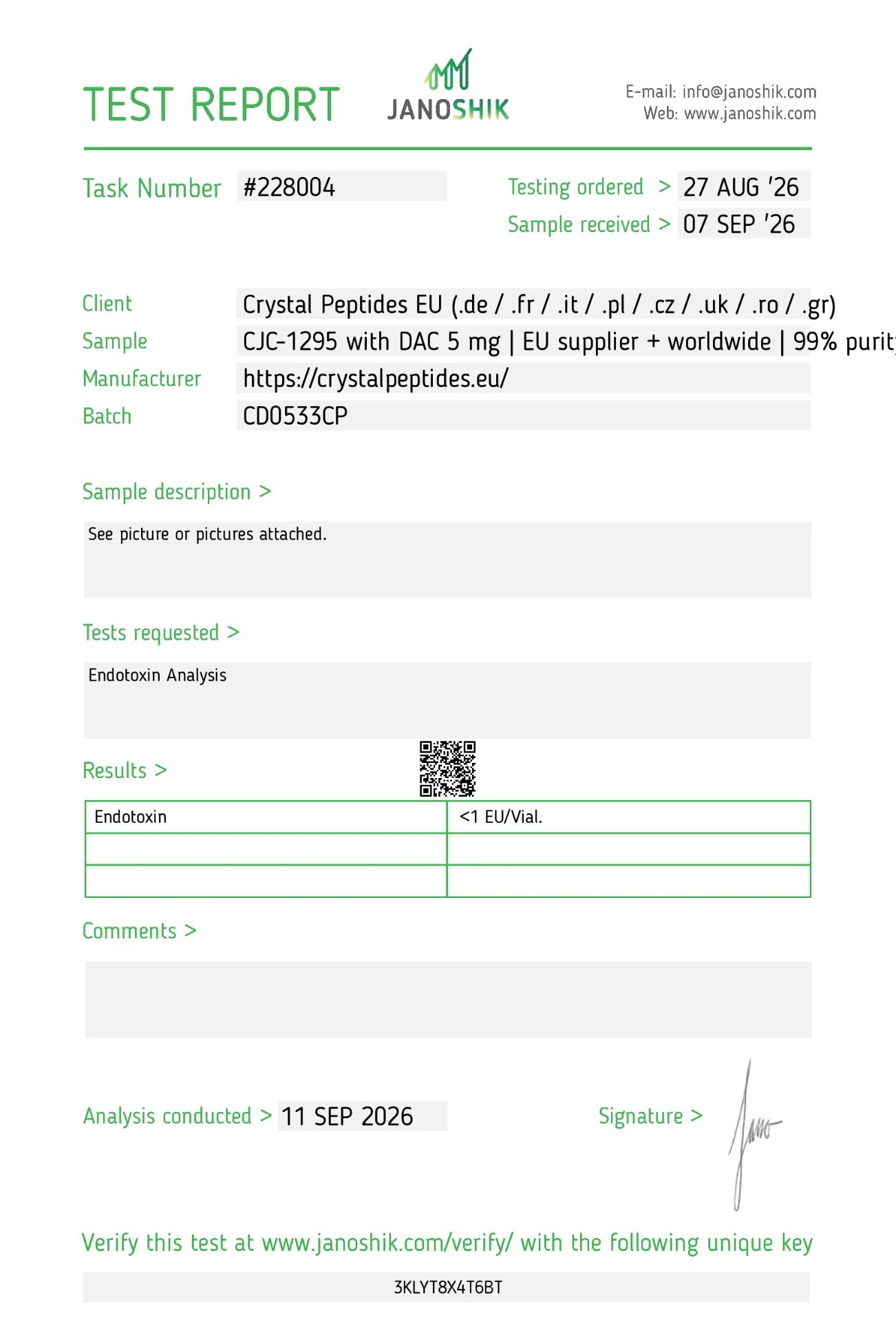 CJC-1295 with DAC 5mg (Endotoxíny)