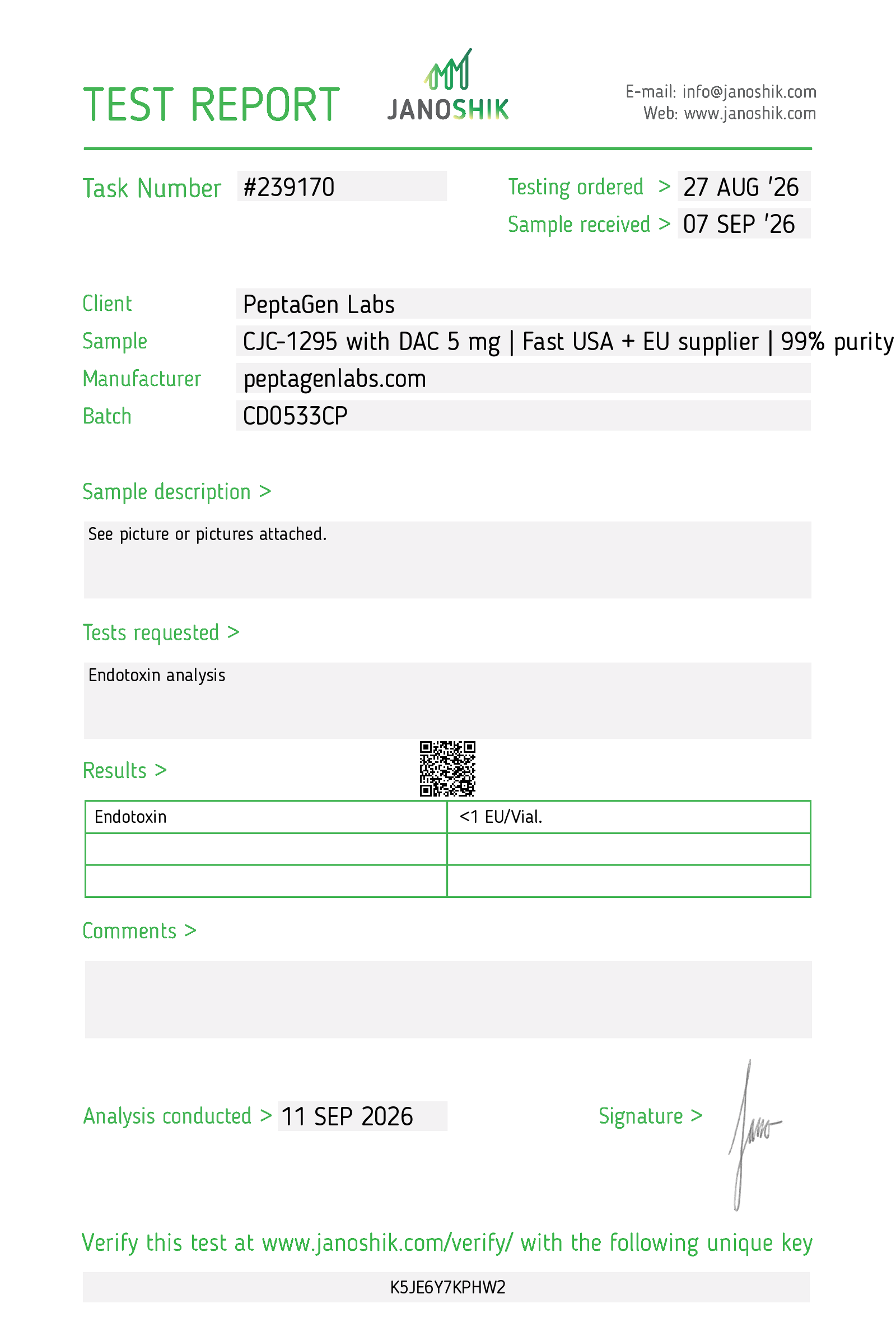 Endotoxin Lab Test