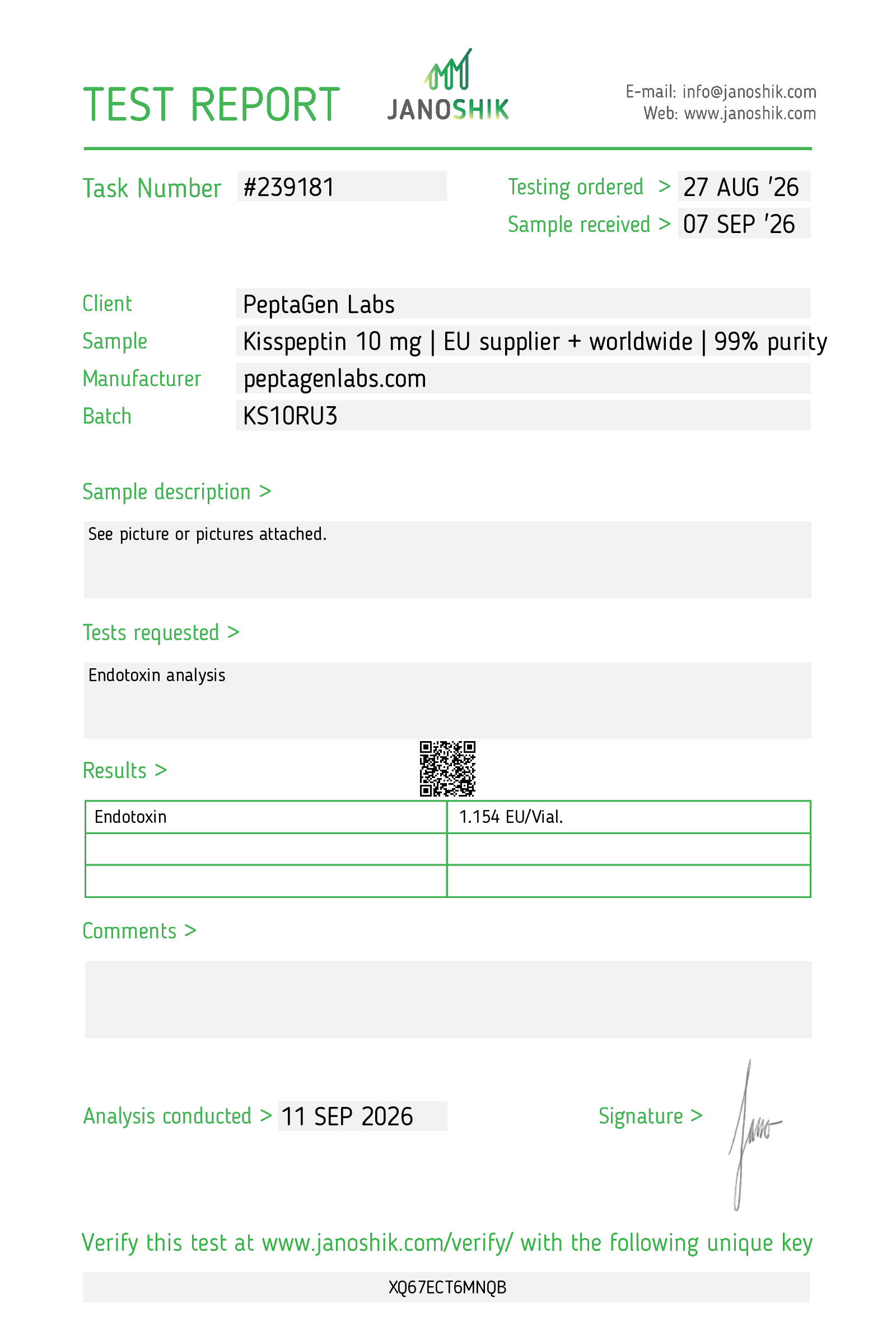 Endotoxin Lab Test