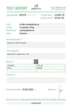 tirzepatide lab analysis Peptide Tirzepatide 10mg Dual GIP/GLP-1